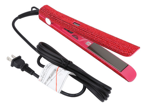 Alisador De Pelo Rojo Profesional Rhinestone Flat Iron