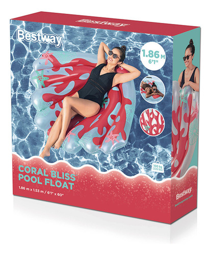 Inflable Salvavidas Montable Bestway Diseño De Coral 186cm