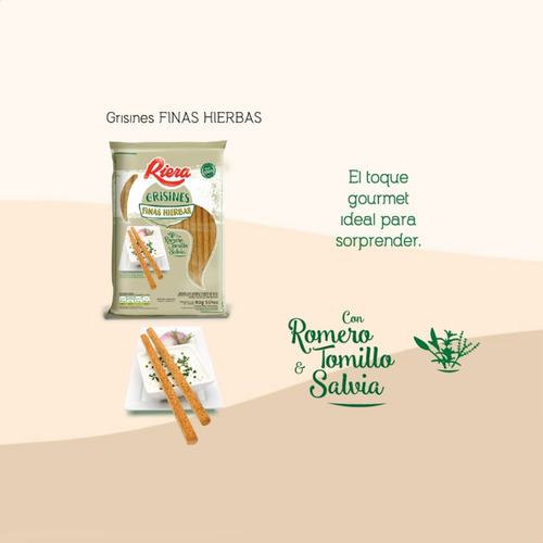 Grisines Riera Sabor Finas Hierbas X 160 Gr