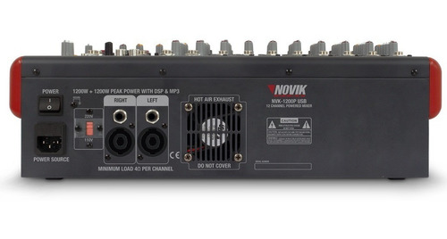 Imagen 6 de 8 de Consola Potenciada Novik 12 Entradas Usb Sd 2400w 4 Ohms