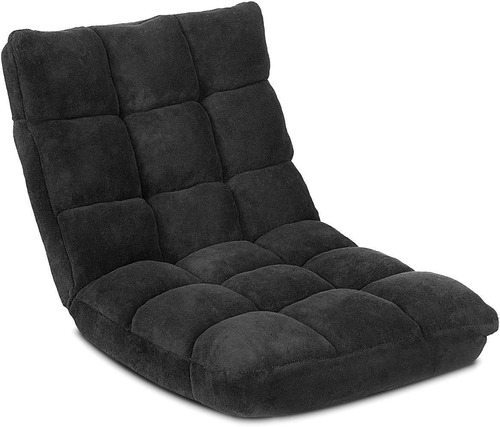 Sofa De Piso Multiuso Plegable 14 Posiciones - Negro