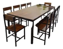 Comprar Juego Comedor Ciro 10 Sillas Hierro Y Madera Herrería Ar