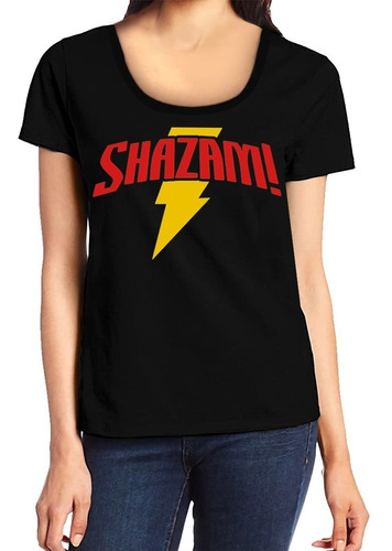 Remeras Shazam Logo 2 Mujer Simbolo Comic Superheroe