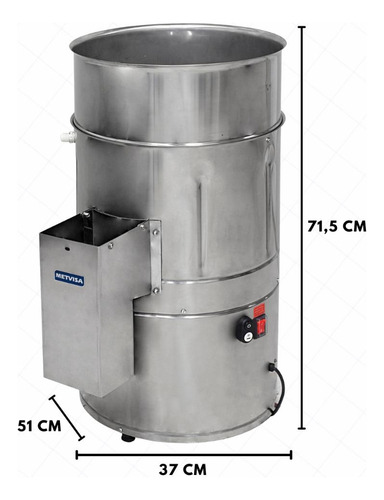 Descascador De Batatas Industrial 6 Kg Inox Db6 Metvisa