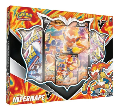 Caixa Box - Infernape V - Copag - Cartas Pokémon - Original