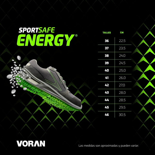 Imagen 2 de 8 de Zapatilla De Seguridad Voran Sportsafe Energy 420g Dielec