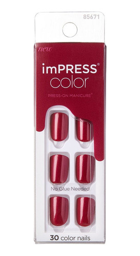 Uñas Impress Color Red Velvet