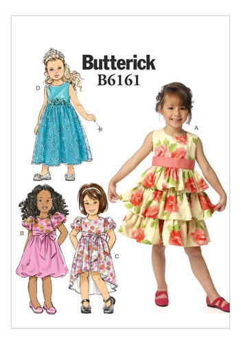 Butterick Patterns B6161cdd Childrens 's Niñas' Vestido 2 