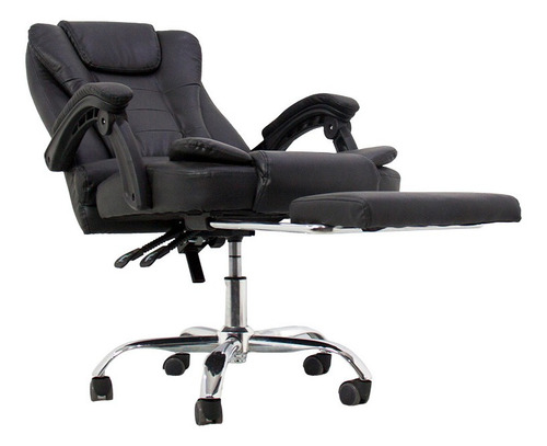 Imagen 4 de 9 de Sillon Silla Ejecutivo Negro Oficina Gerencia Con Apoya Pies