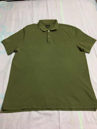 Massimo Dutti Playera Polo Para Caballero Talla Xl Verde Mil