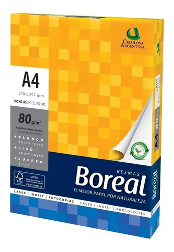 Resma A4/80 Grs Boreal Envio Gratis X 15  Palermo Y Belgrano