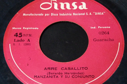 Jch- Manzanita Y Su Conjunto Arre Caballito Cumbia 45 Rpm