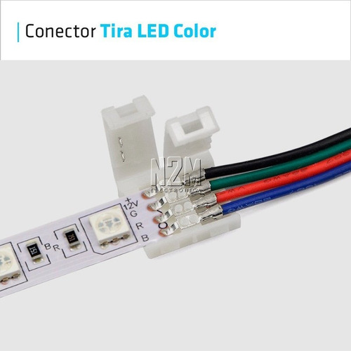 Imagen 4 de 10 de Conector Led Con Cables Tira 5050 Rgb Monocromatica Colores