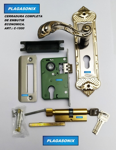 Imagen 2 de 10 de Cerradura Embutir Especial Completa C-1500 Europ. Economica