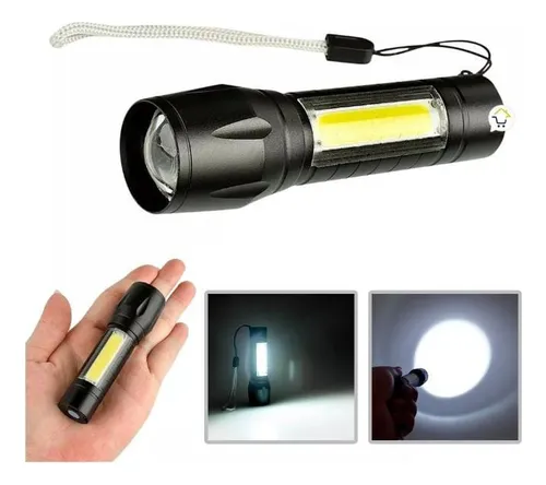 Super Mini Linterna Led Recargable Luz Zoom Largo Alcances