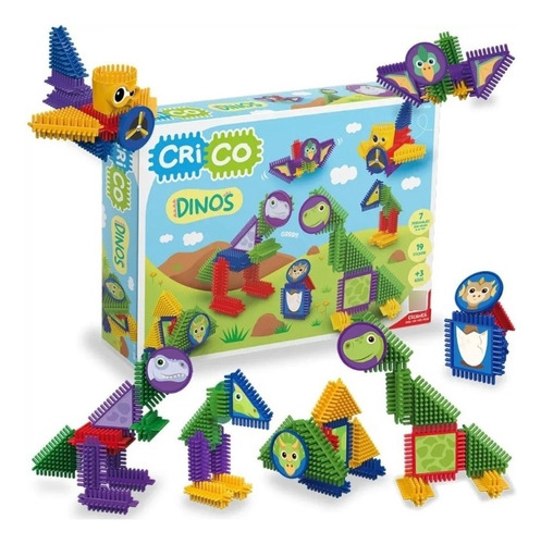 Juego Dinos Bloques Construccion Crico En Caja 