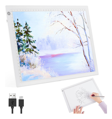 Mesa De Luz Dibujo A4 Tableta Led Brillo Regulable