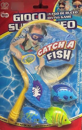 Juego De Buceo Peces Infantil Para Piscina / 3 Peces Y Malla