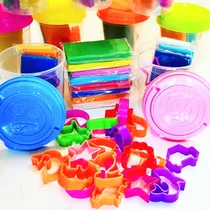 Comprar 10 Baldes Xl C\u002Fmasa Para Modelar Tipo Playdooh + Accesorios.