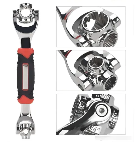 Chave Multiuso Chave Universal 48 Em 1 Soquete 360o Preto E Vermelho