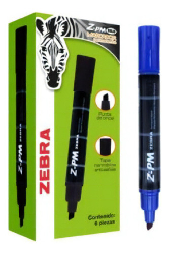 Marcador Permanente Zebra Z-pm Bold Punta 0.5mm Color Az /v