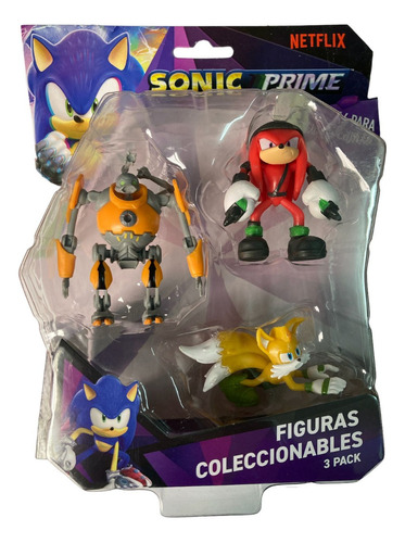 Pmi Sonic Prime Pack 3 Figuras Muñeco Juguete Robot