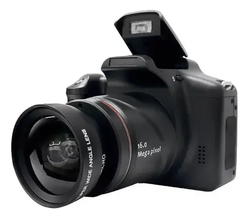 Câmera Digital Profissional Preto A6x G Zoom 16mp Grande Ang