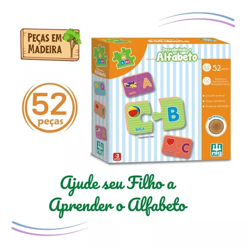 Brinquedo Jogo Pedagógico Educativo Divertido Colorido Aprendendo O Alfabeto  Letras 26 Peças Aprendizado Alfabeto Alfabetização