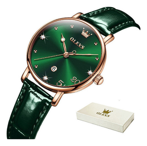 Reloj De Cuarzo Simple Olevs Calendar Diamond