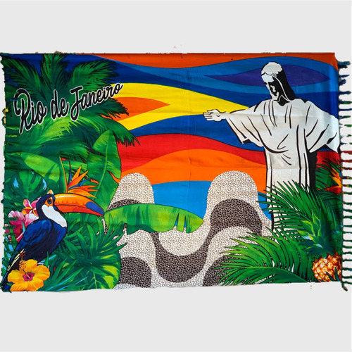 Canga De Praia Rio De Janeiro Cristo Redentor Desenho
