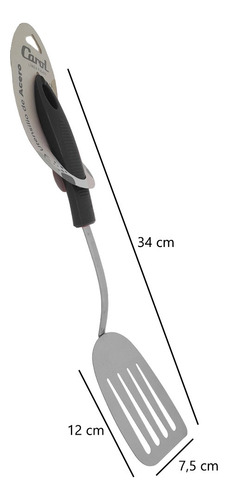 Espatula Utensilio Punta Acero Carol Fusion Mango Negro