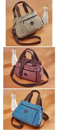 Bolso De Lona De Gran Capacidad For Mujer De Moda Urbana