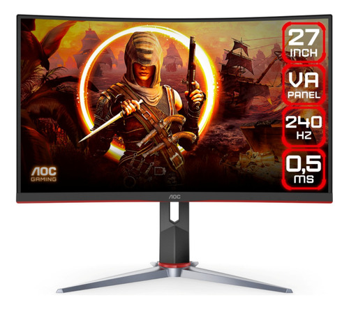 Monitor Gamer Aoc C27g2z 27 Curvo 240hz 0.5ms W-led 2x Hdm