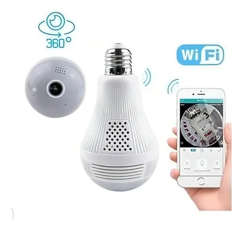 comprar Camera Ip Seguraca Lampada Vr 360 Panoramica C\u002Fvisão Noturn