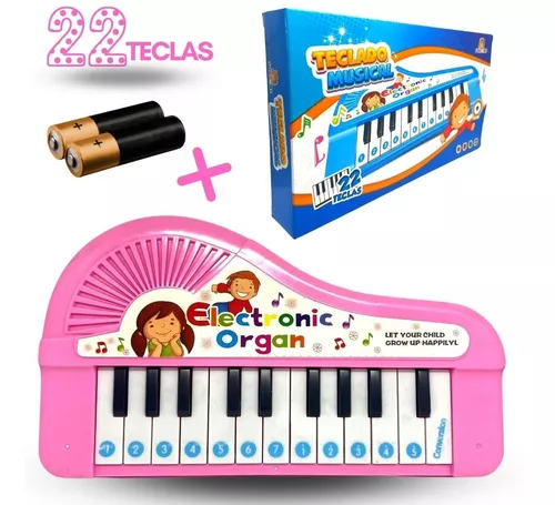 Teclado Piano Musical Bebê Brinquedo Infantil Divertido Rosa no