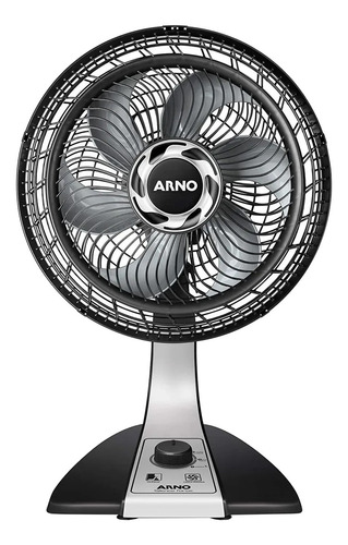 Ventilador de mesa Arno VF30 preto com 6 pás cor  prata de  plástico, 30 cm de diâmetro 220 V