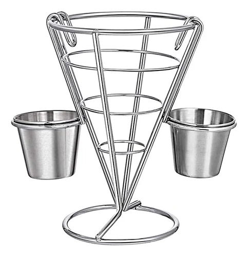 Batatas Fritas De Aço Inoxidável E Cones De Aperitivo 2 Peça
