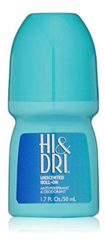 Hi And Dri Antitranspirante, Roll-on, Sin Perfume, 1.7 Onzas