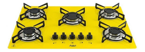 Fogão cooktop gás Askoi Clean Fogão 5 bocas amarelo 110V/220V