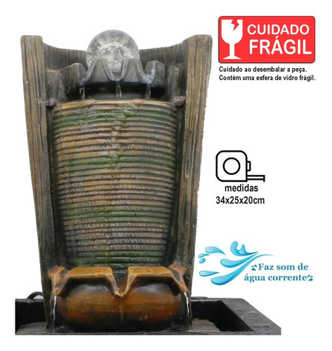 Fonte Cascata Agua Decorativa Grande Luz De Led Resina Cor Não se aplica 110V/220V (Bivolt)