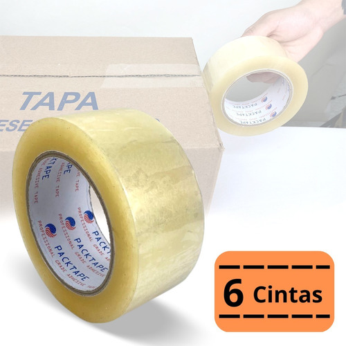 Cinta Adhesiva Transparente Empaque 48mm X 150m 6 Piezas