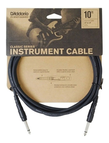 Cable Plug Guitarra - 3 Metros - Daddario Classic Pw-cgt10