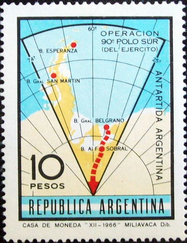 Argentina, Sello Gj 1400 Operación Polo Sur Mint L4909