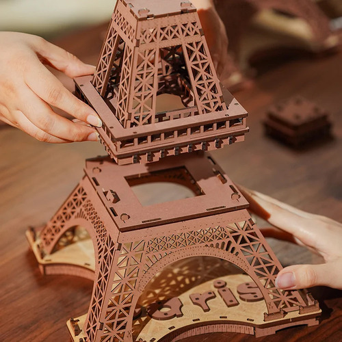 Rompecabezas De Madera 3d Noche De La Torre Eiffel Tgl01