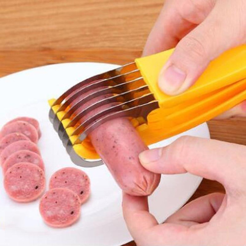 Imagen 8 de 10 de Tijera Cortador Vejetales Multiusos Platano Pepino Hot Dogs
