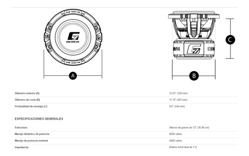 Subwoofer Db Drive G7 12.1 12 PuLG 8000w/ 4000w Doble Bobina