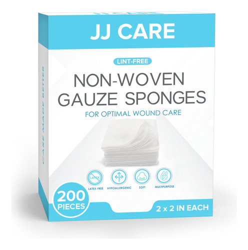 Jj Care Non Woven Gauze [200 Conde,] 2x2 Paletas De Scwqm