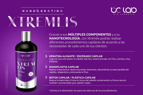 Alisado De Nano Keratina Xtremlis 1 Litro + 2 Shampoos