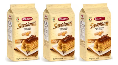 Savoiardi Balocco Lengua De Gato Tiramisu (3 Pack 400gr C/u)