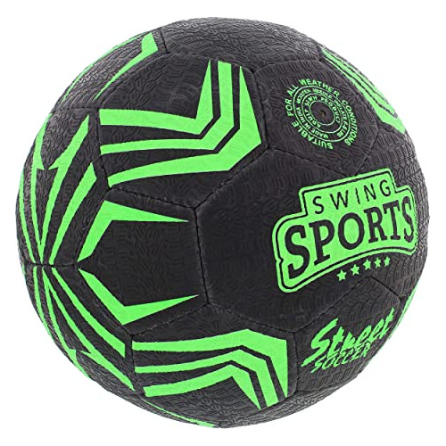 Swing Sports Soccer Ball - Black And Green Rubber All Terrai